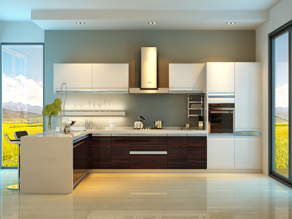 Stainless Steel Glass Kitchens - Aluminum Kitchen